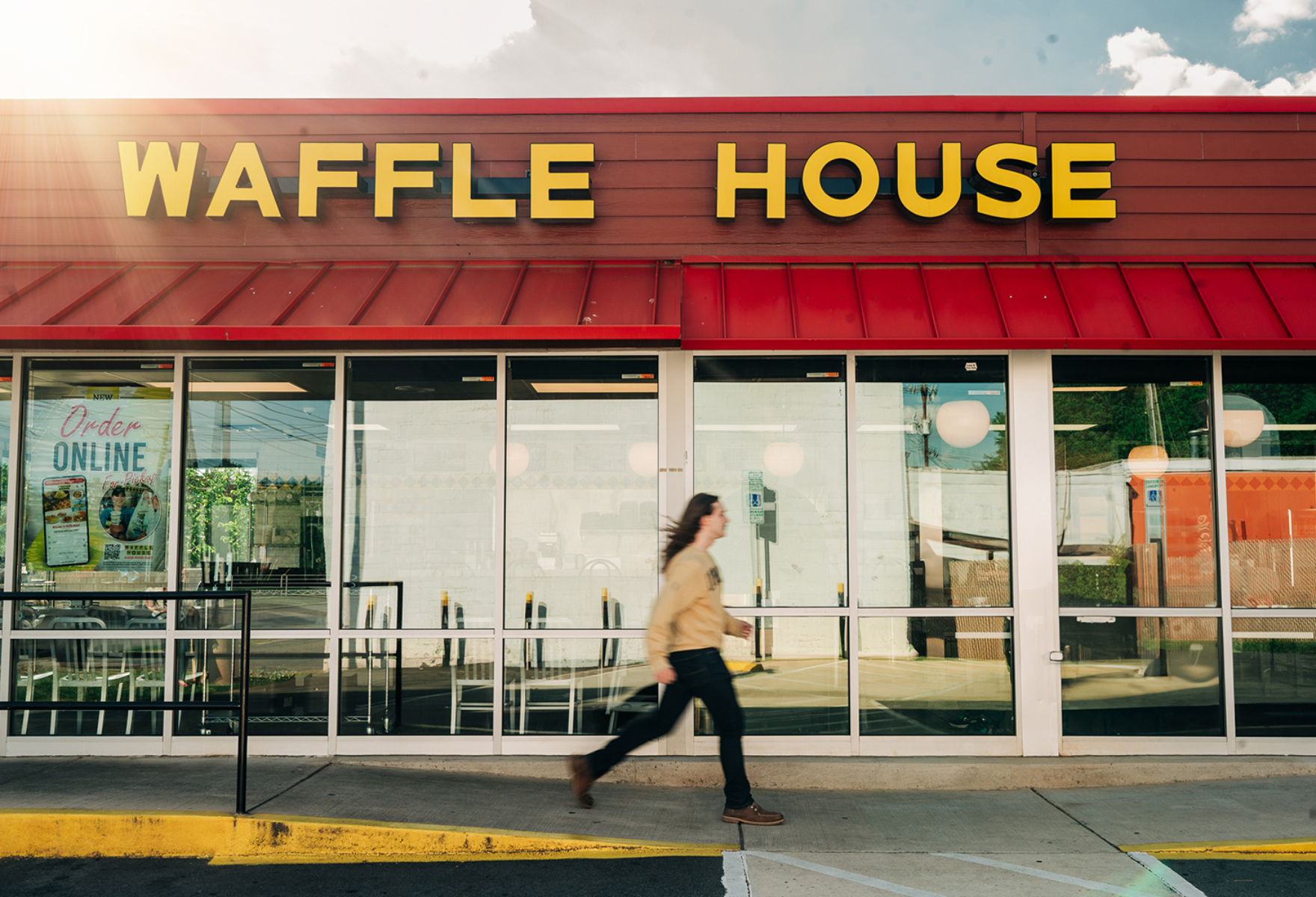 Boy at waffle house